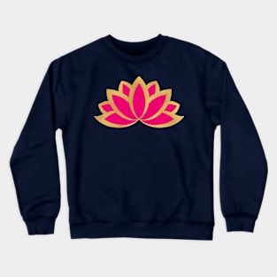 Pink and gold lotus design , Traditional lotus Crewneck Sweatshirt